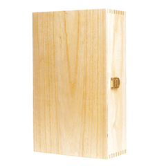 2 Bottle Wooden Box with Hinged Lid Each WH2 Image