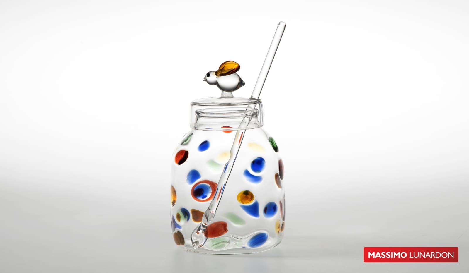 MASSIMO LUNARDON Honey Portamiele Con Cucchiaio (Honey Pot w/Spoon) EACH (IT-587) Image