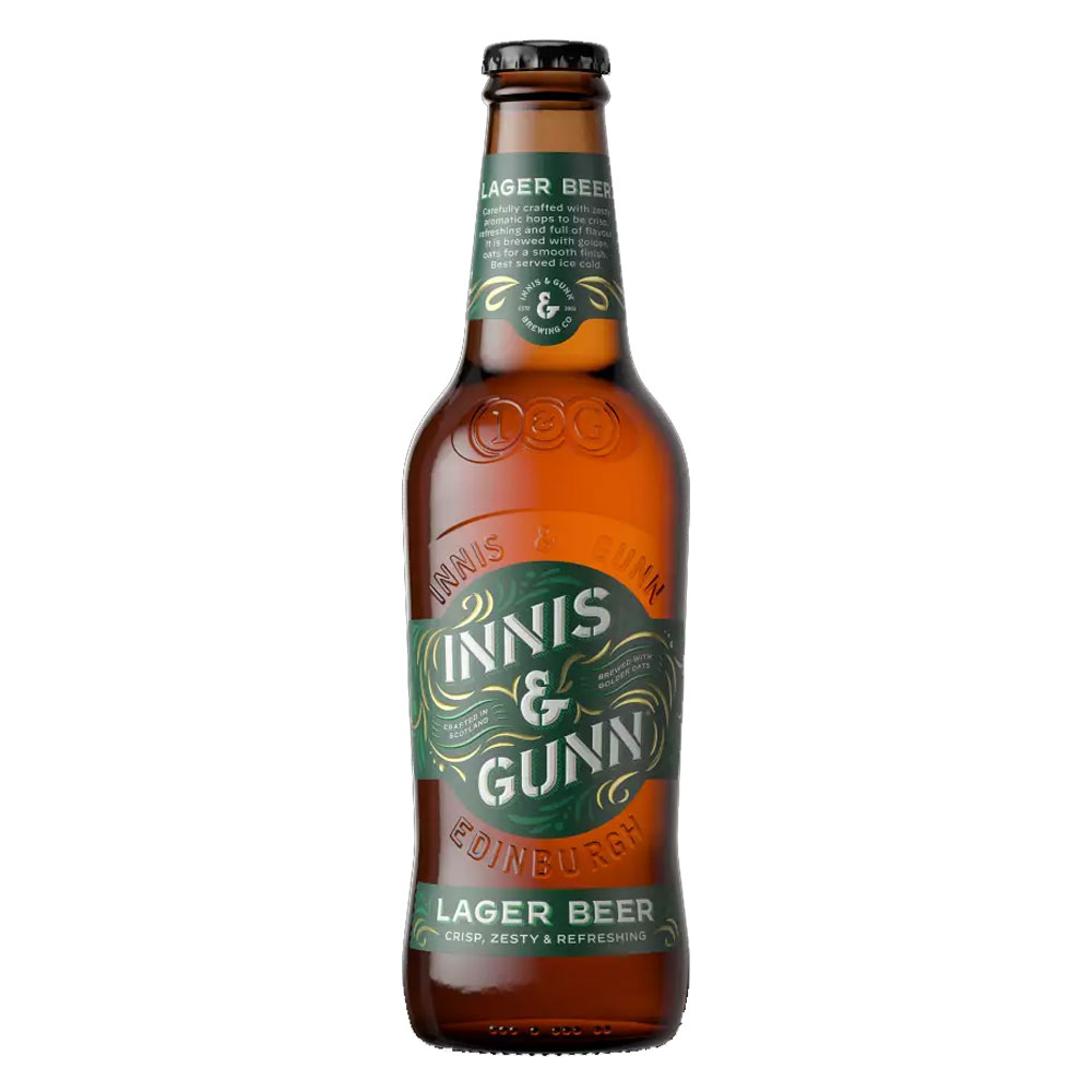 INNIS & GUNN Craft Brewed Lager Beer - Scotland CASE x 24 Bottles (330ml) 4.6%abv (4 x 6 packs) Image